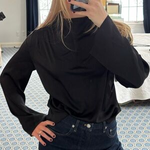 Satin Mockneck Blouse